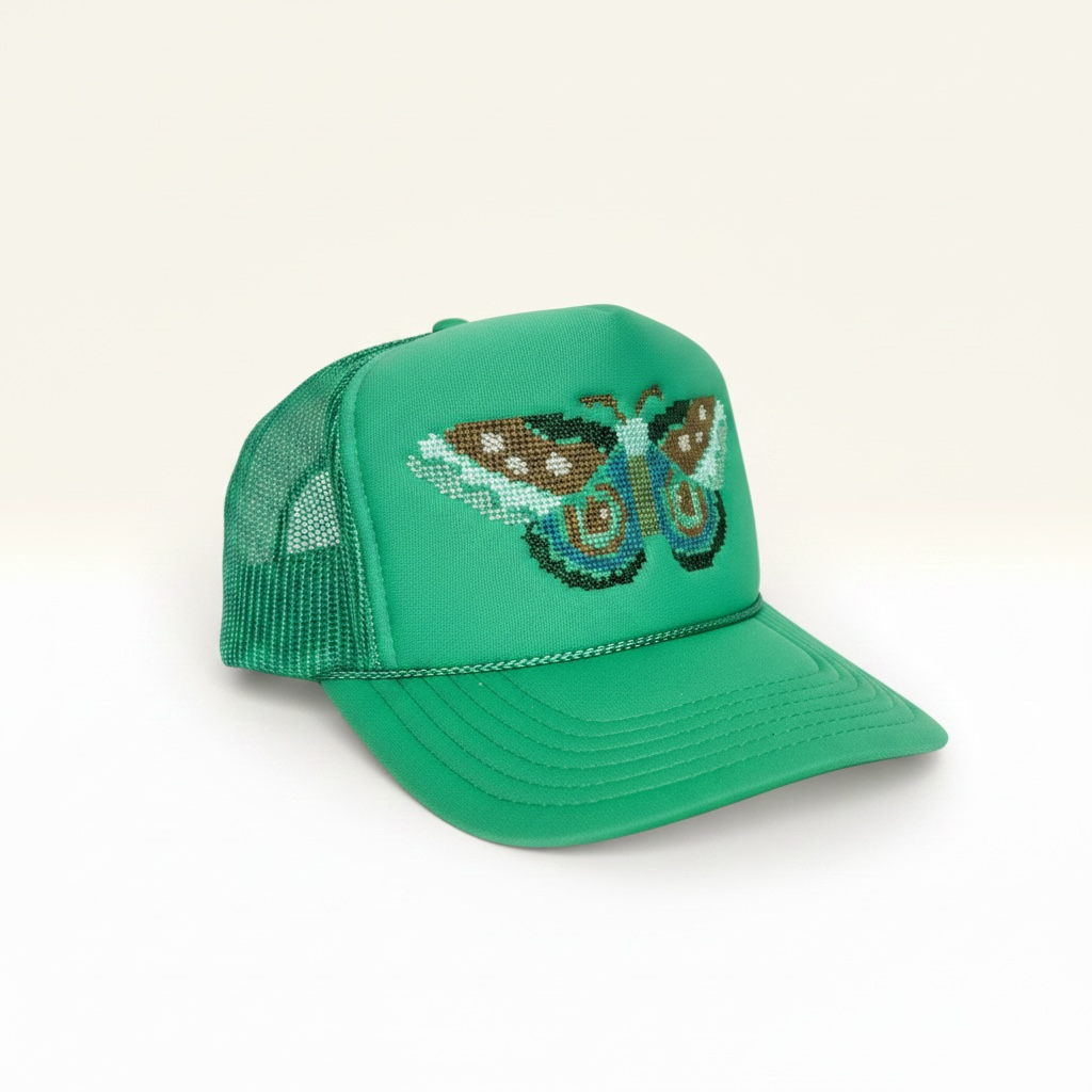Cross Stitch Forest Moth Trucker