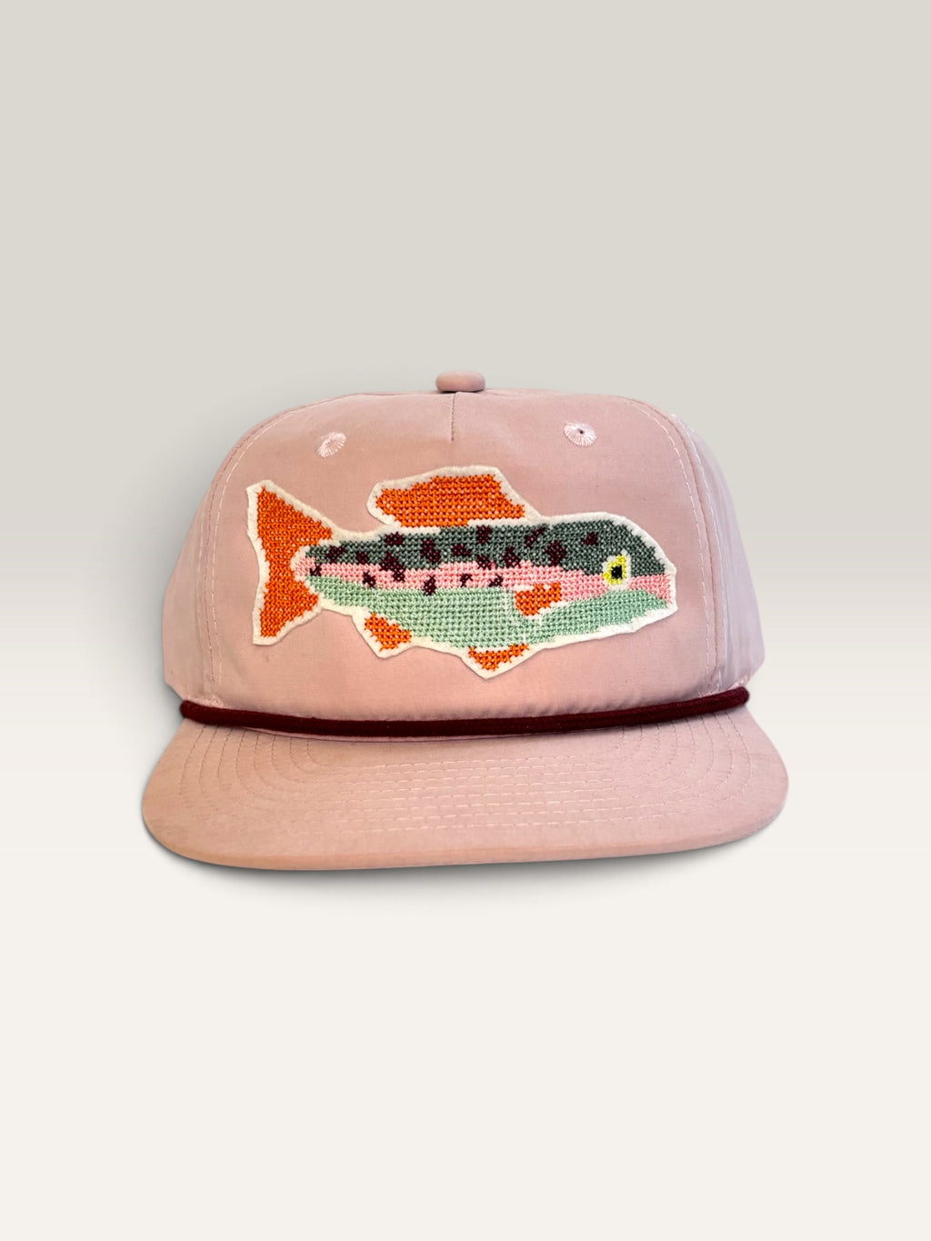 Cross Stitch Fish Applique Trucker