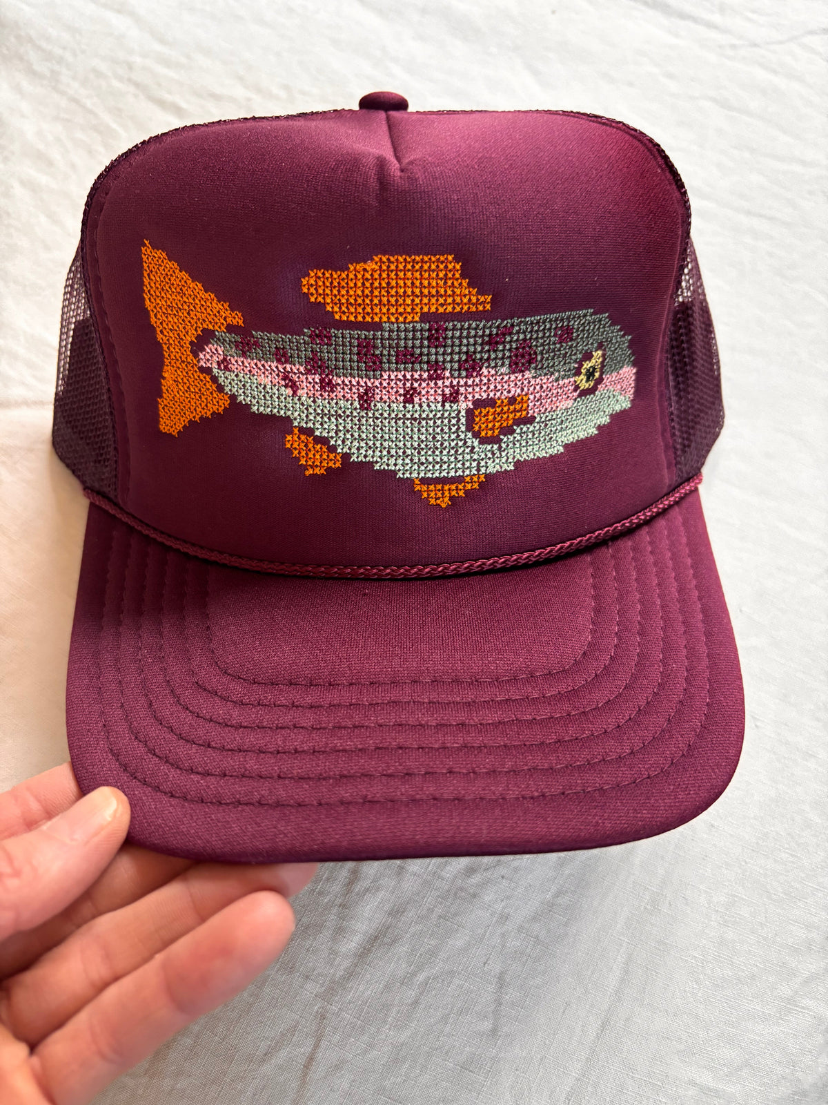 Cross Stitch Fish Trucker