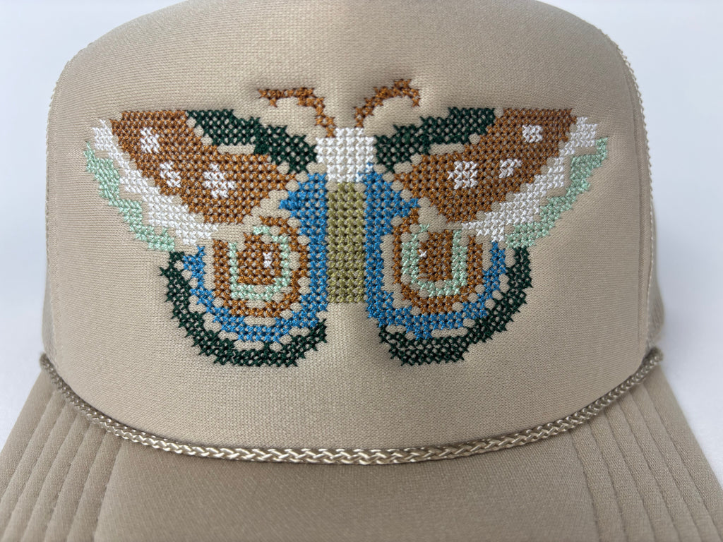 Cross Stitch Forest Moth Trucker