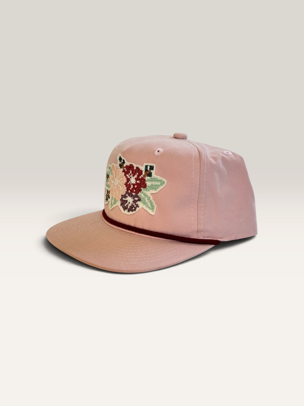 Cross Stitch Flower Applique Trucker