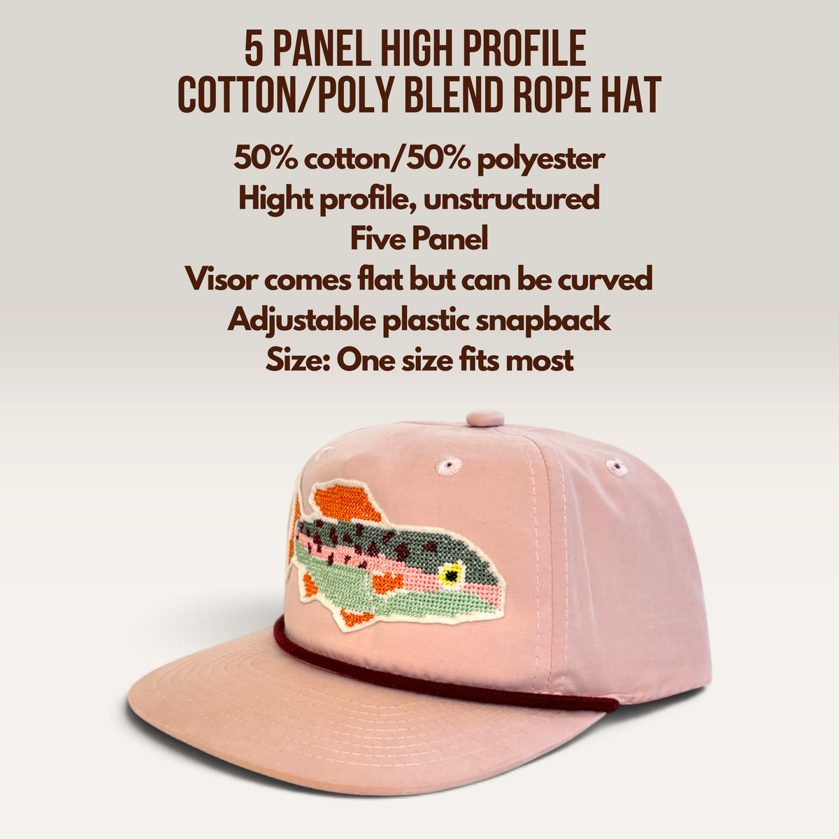 Cross Stitch Fish Applique Trucker