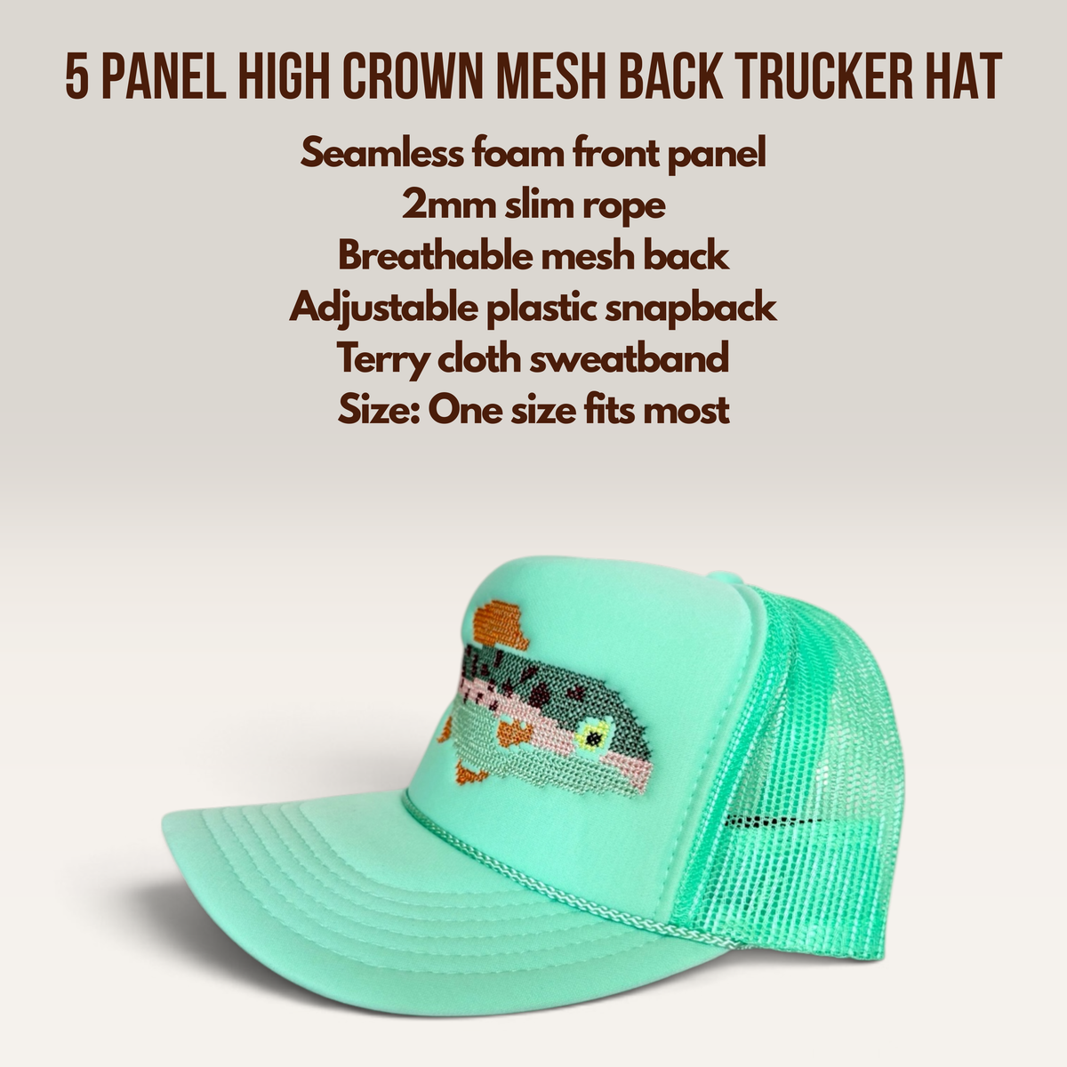 Cross Stitch Fish Trucker