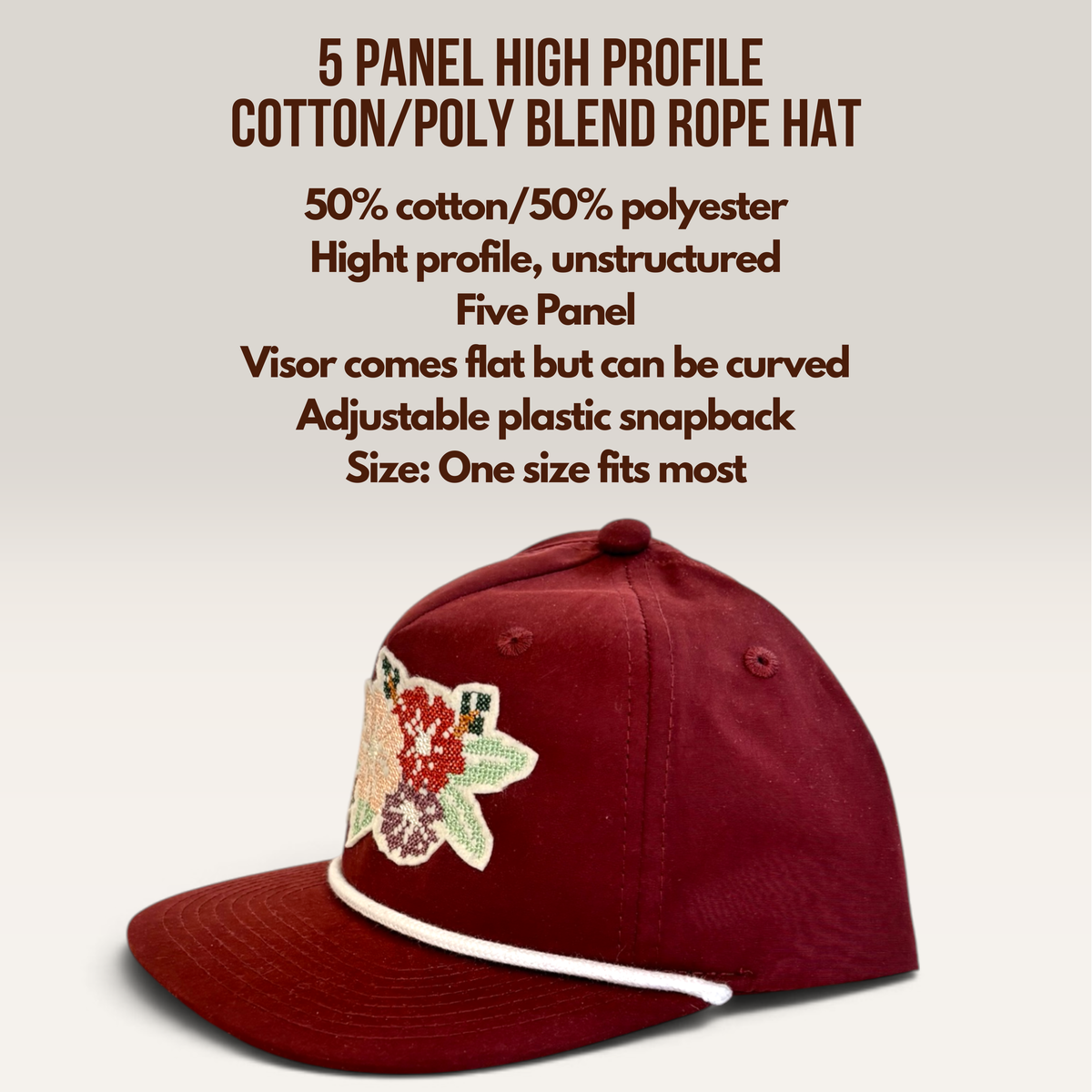 Cross Stitch Flower Applique Trucker