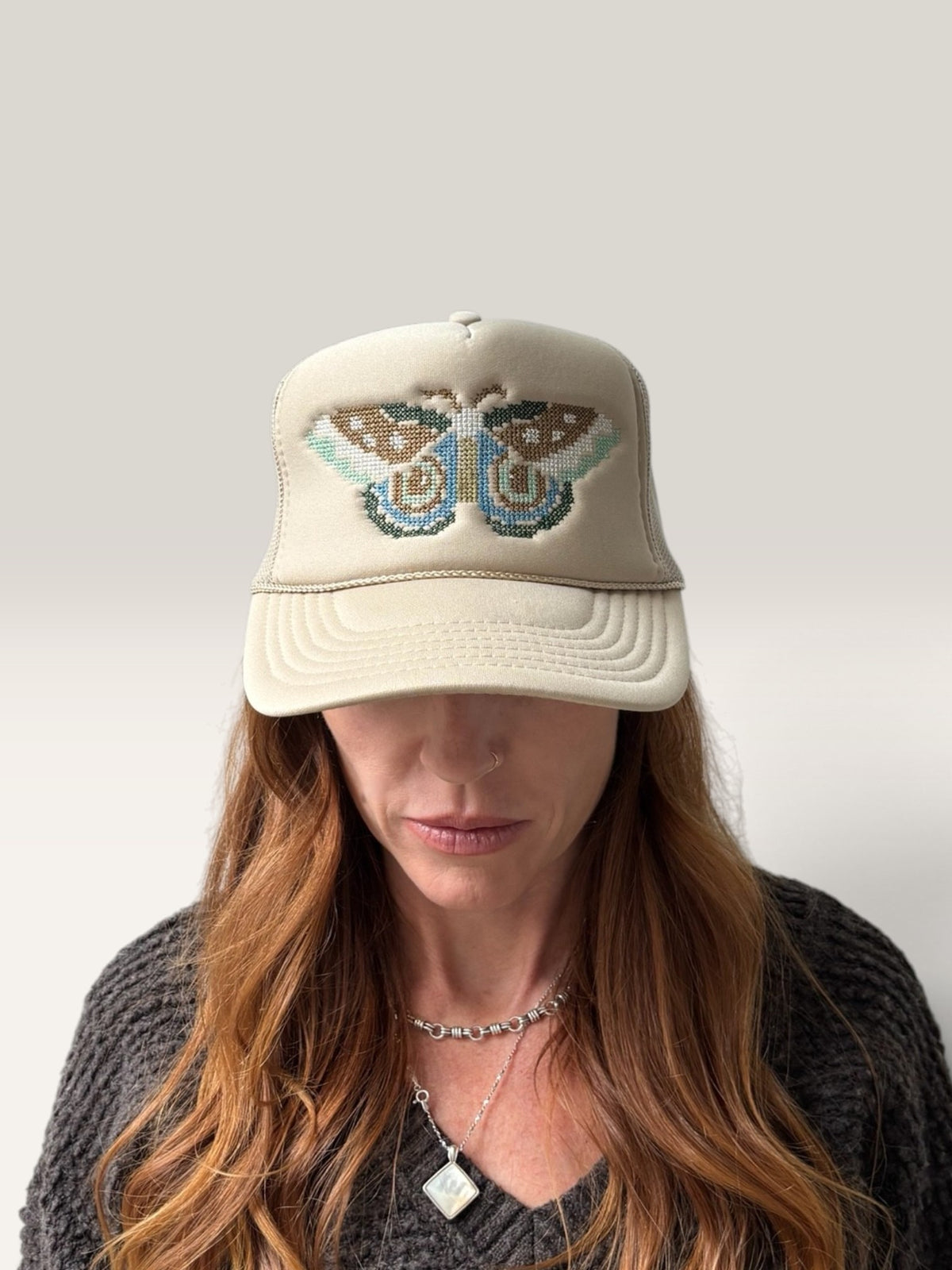 Cross Stitch Forest Moth Trucker