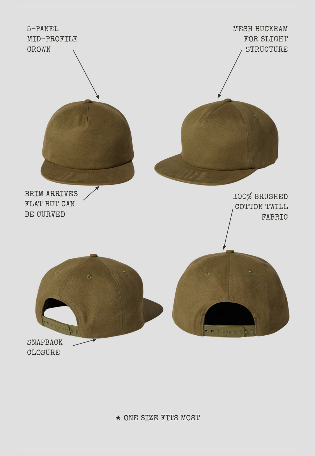 JINX Brushed Cotton Field Trip Snapback
