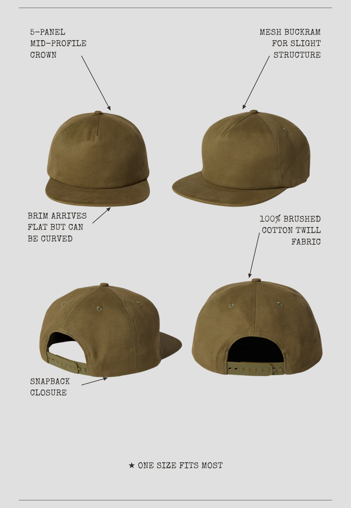 JINX Brushed Cotton Field Trip Snapback